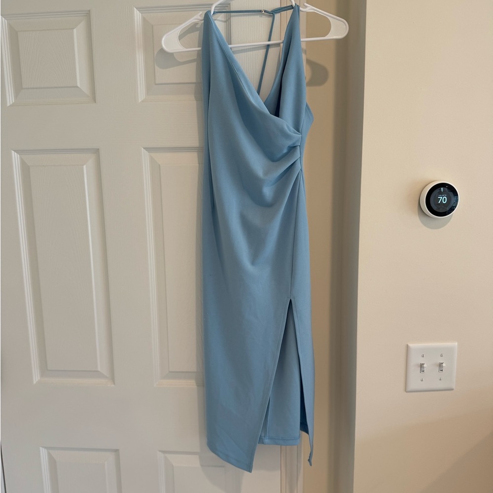 Hello Molly Sky Blue Backless Dress